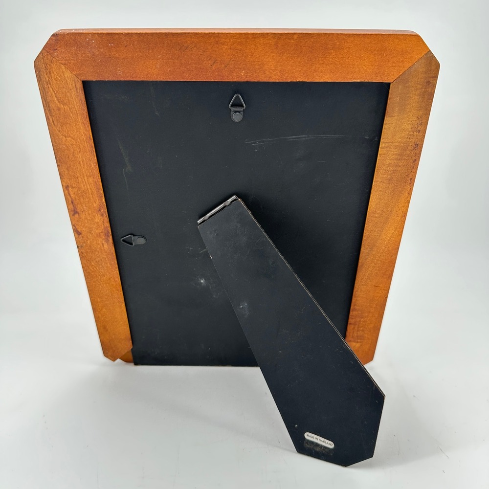 Vintage Solid Wood 8x10 Picture‎ Frame Warm Honey Brown Black Trim Easel Back - Picture 4 of 8